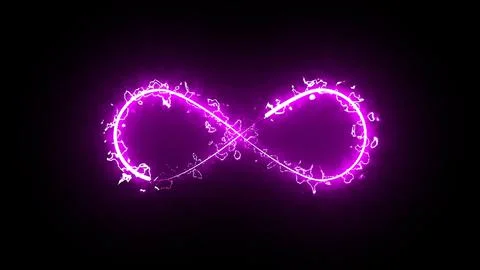 Burning infinity sign in space modern computer generated 3D rendering background Stock Illustration