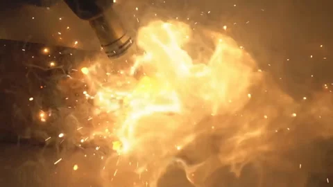 Burning items doused with liquid oxygen. Video stock 316142948
