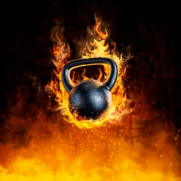 Burning kettlebell concept Stock-Illustration