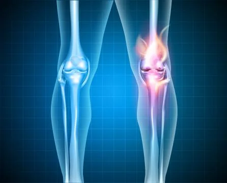 Burning knee Stock Illustration