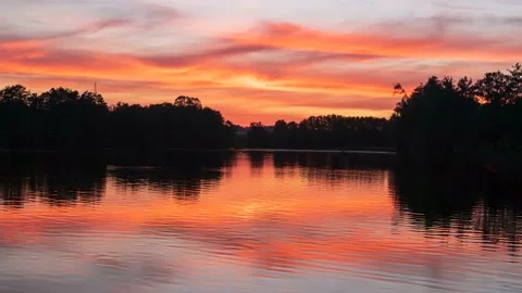 Burning Lake Video stock 197395216