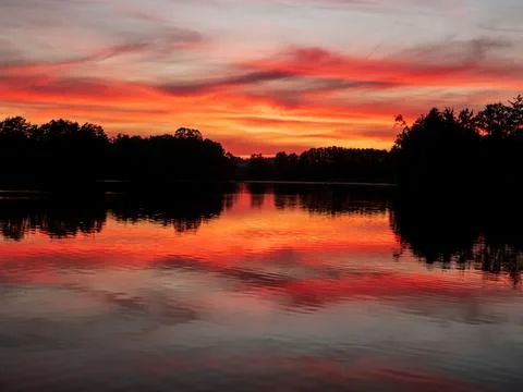 Burning Lake Stock Photos