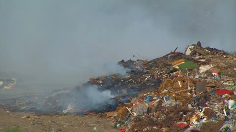 Burning landfill. Stock Footage 27099884