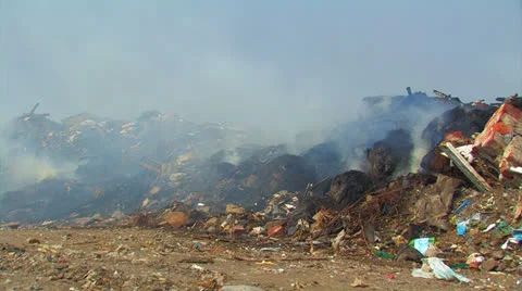 Burning landfill. Stock Footage 27100300