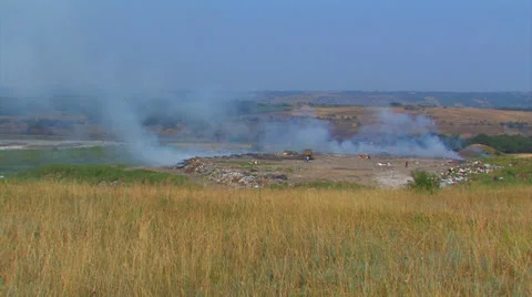 Burning landfill. Stock Footage 27197881