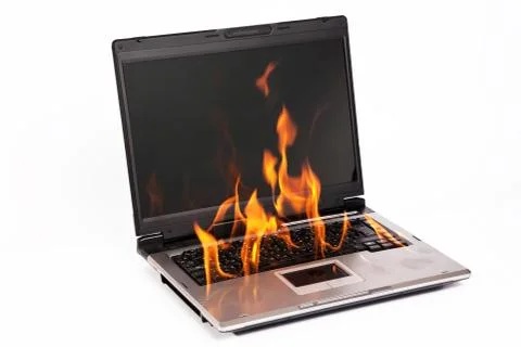 Burning laptop Stock Photos