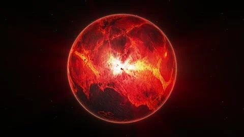 Burning Lava Exoplanet Seamless Loop Stock Footage 287464124