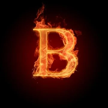 Burning Letter B Stock Illustration