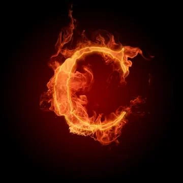 Burning Letter C Stock Illustration