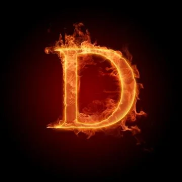 Burning Letter D Stock Illustration