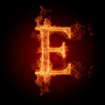 Burning Letter E Stock Illustration