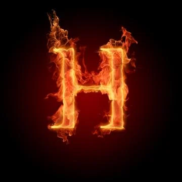 Burning Letter H Stock Illustration