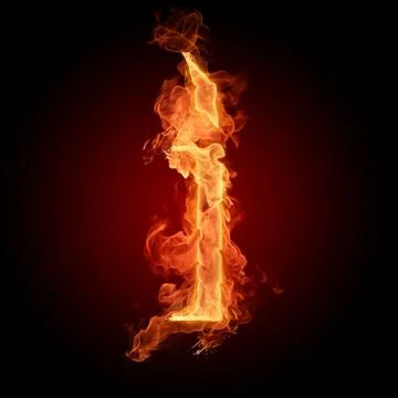 Burning Letter I Stock Illustration