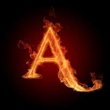 Burning Letter A Stock Illustration