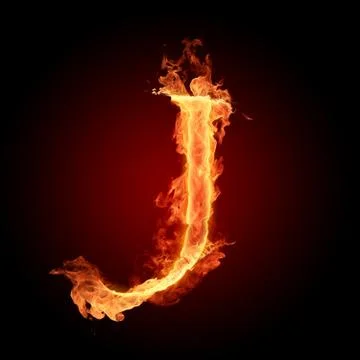 Burning Letter J Stock Illustration