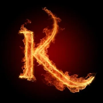 Burning Letter K Stock Illustration