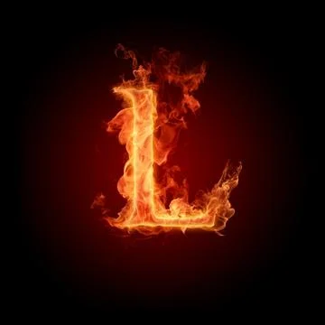 Burning Letter L Stock Illustration