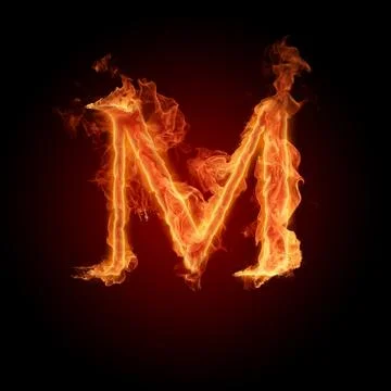 Burning Letter M Stock Illustration