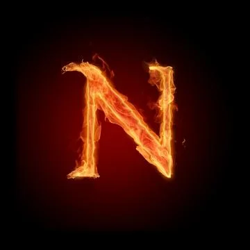Burning Letter N Stock Illustration