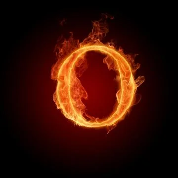 Burning Letter O Stock Illustration