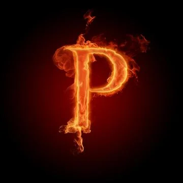 Burning Letter P Stock Illustration
