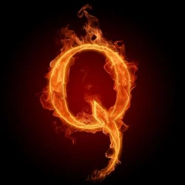 Burning Letter Q Stock Illustration