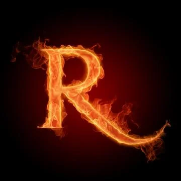 Burning Letter R Stock Illustration