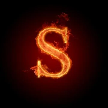 Burning Letter S Stock Illustration