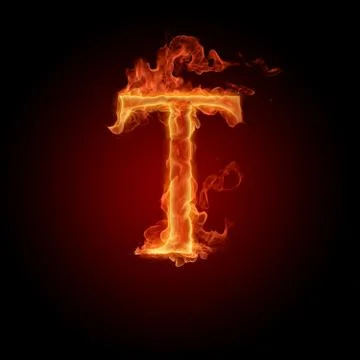 Burning Letter T Stock Illustration