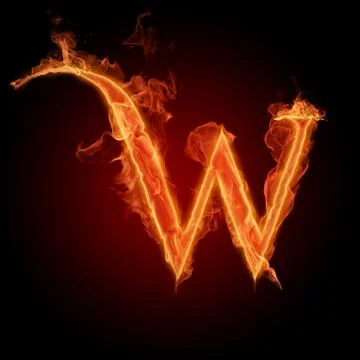 Burning Letter W Stock Illustration