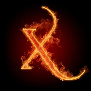 Burning Letter X Stock Illustration