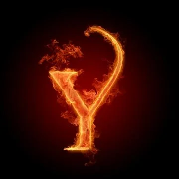 Burning Letter Y Stock Illustration
