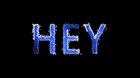 Burning letters of Hey text 3d rendering background computer generating for Illustrazione stock