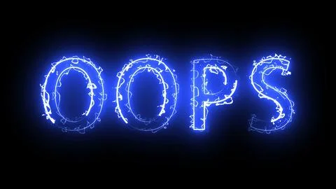 Burning letters of OOPS text 3d rendering background computer generating for Stock Illustration