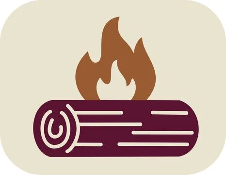 Burning Log Fireplace Warmth Hearth Illustration Stock-Illustration