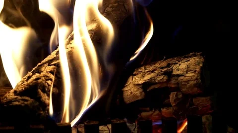 Burning Log - quarter speed slow motion Video stock 112115332