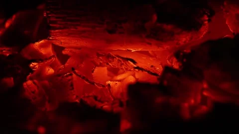 Burning log of wood close-up as abstract background. 스톡 동영상 263912258