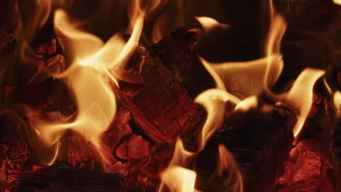 Burning logs in the oven 库存影片 163420242
