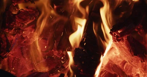 Burning logs in the oven Stock-Footage 163420690