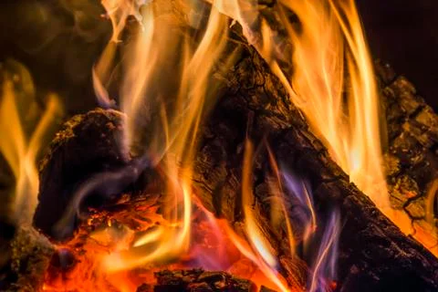 Burning Logs Stock Photos