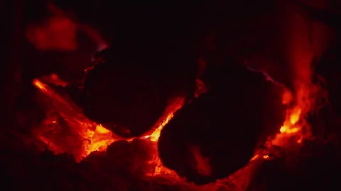Burning logs in the stove. Stock Footage 318593387