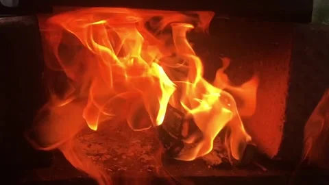 Burning logs, tongues of flame Stock Footage 250992048