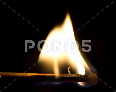 Burning Lucifer Match Stock Photos