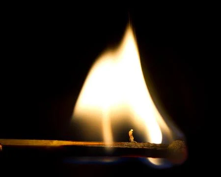 Burning Lucifer Match Stock Photos