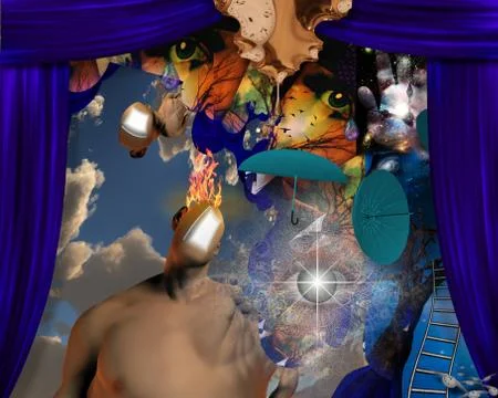 Burning Man Abstract Stock Illustration