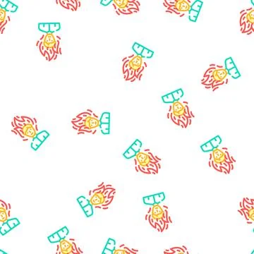 Burning man after wasabi vector seamless pattern Stock Illustration