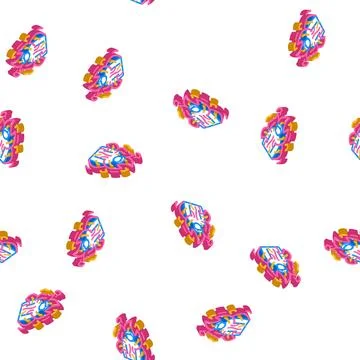 Burning man event isometric icon seamless pattern Illustrazione stock