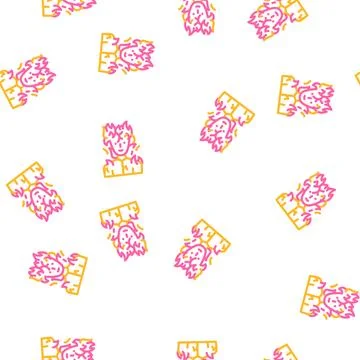 Burning man fantasy character vector seamless pattern Stock Illustration