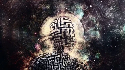Burning man with maze pattern Stock Footage 126669997