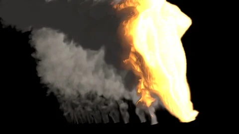 Burning man running on black Stock Footage 72668317